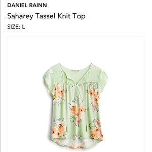 Stitch Fix, Tassel Mint Floral Top, NWT